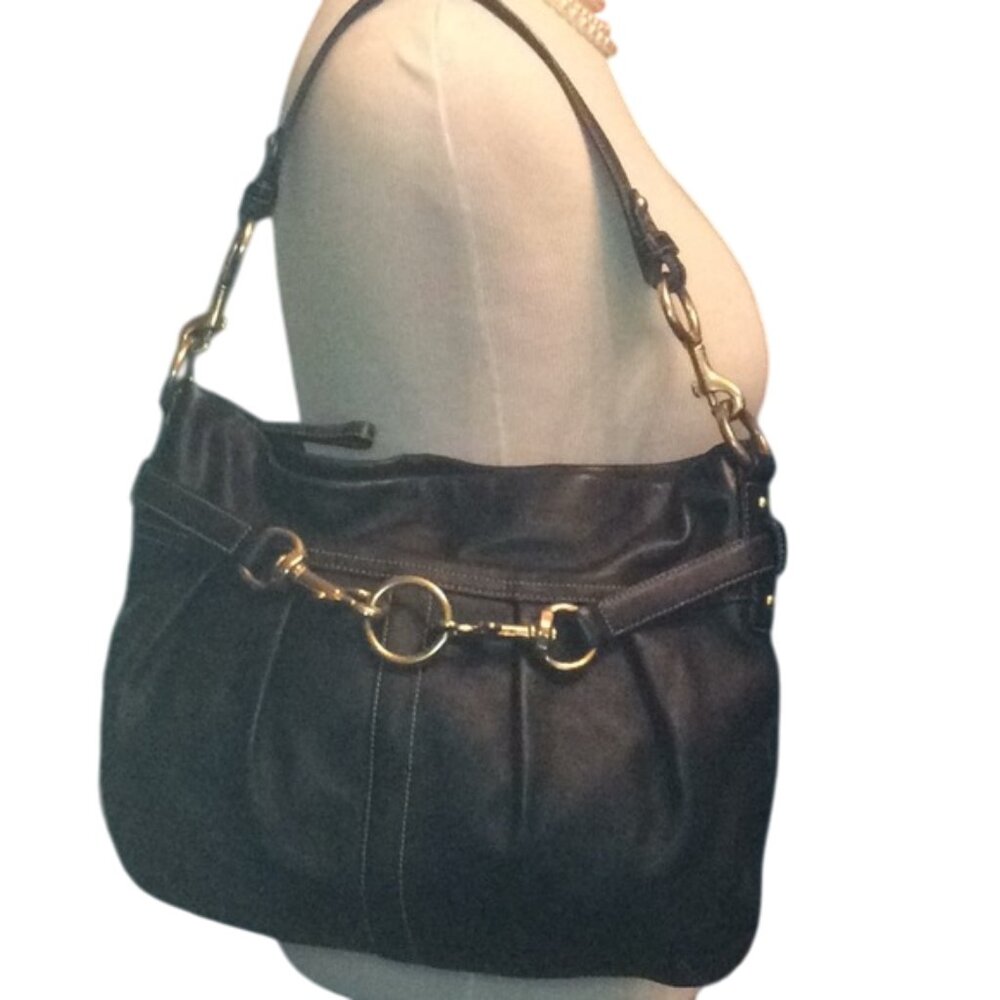 Coach Hampton Black Leather Shoulder Bag - Picture 10 of 10
